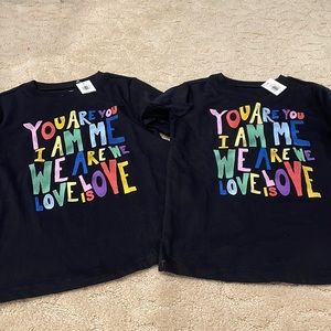 BNWT 2 old navy love is love shirts size 5t